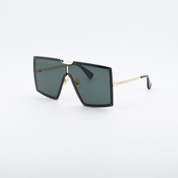 Max Mara MILLER MM0117 30N Sunglasses Gold Shield Frame, Green Lenses main image 8